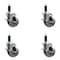 Service Caster 4'' Semi Steel Swivel 1-1/8'' Expanding Stem Caster Set with Brake, 4PK SCC-EX20S414-SSS-TLB-118-4 - alternate 1